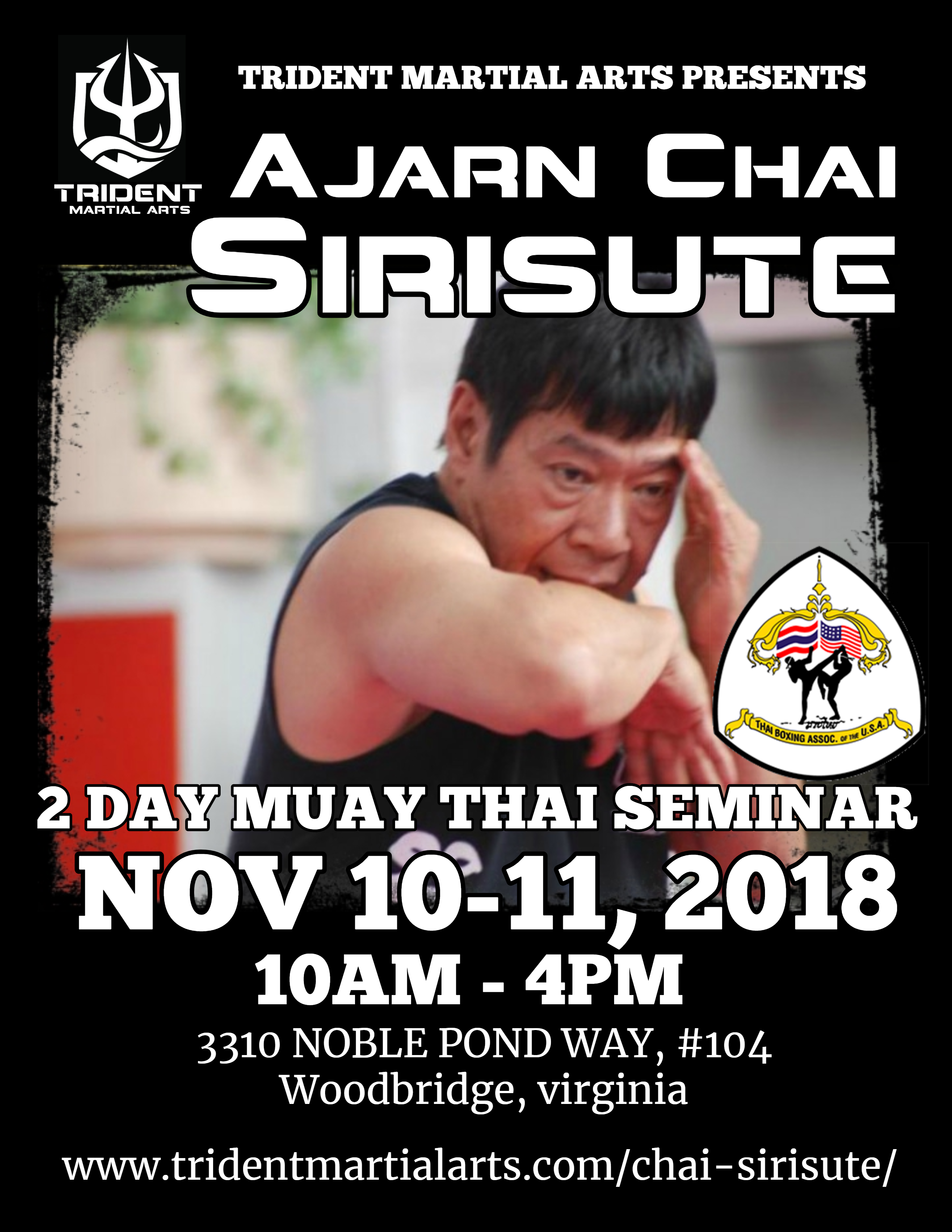 Ajarn Chai coming to Trident Nov 10-11, 2018 10AM to 4PM